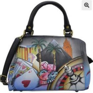 Anuschka Vegas Bag Purse Satchel Crossbody Leather